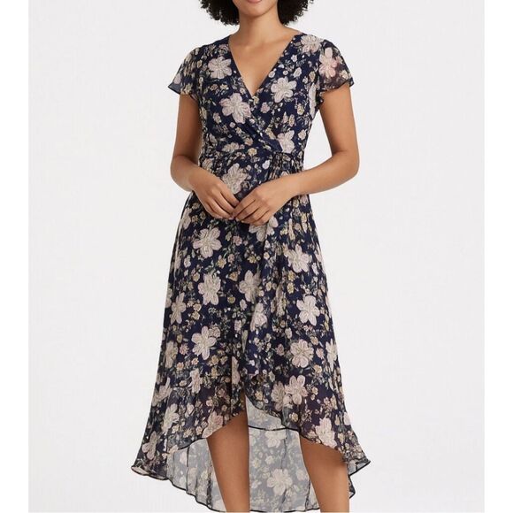 Altard State Blue Floral Cottagecore Romantic Asymetrical Midi Dress Medium - Picture 1 of 8